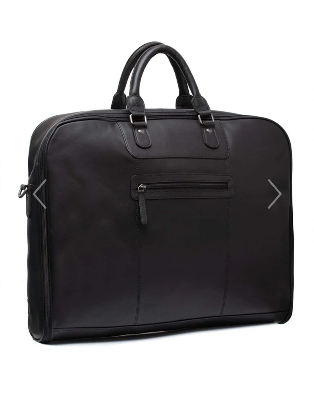Marco Polo Club Black Leather Men’s Garment Bag‎ - Classic Travel Brief